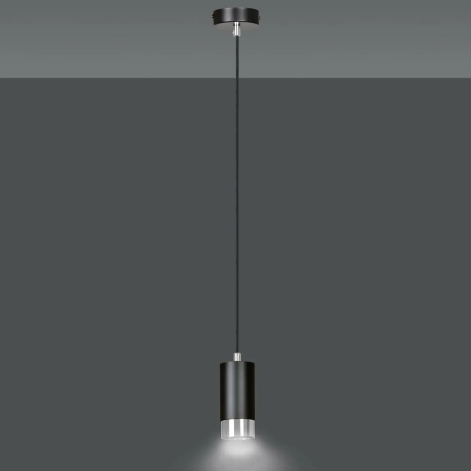 Sklep Kaja Lampa w kształcie tuby ze srebrnymi dodatkami 816/1 | Kaja Oświetlenie Shop