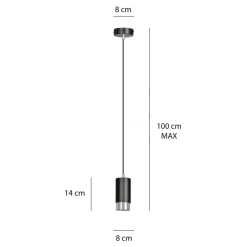 Sklep Kaja Lampa w kształcie tuby ze srebrnymi dodatkami 816/1 | Kaja Oświetlenie Shop