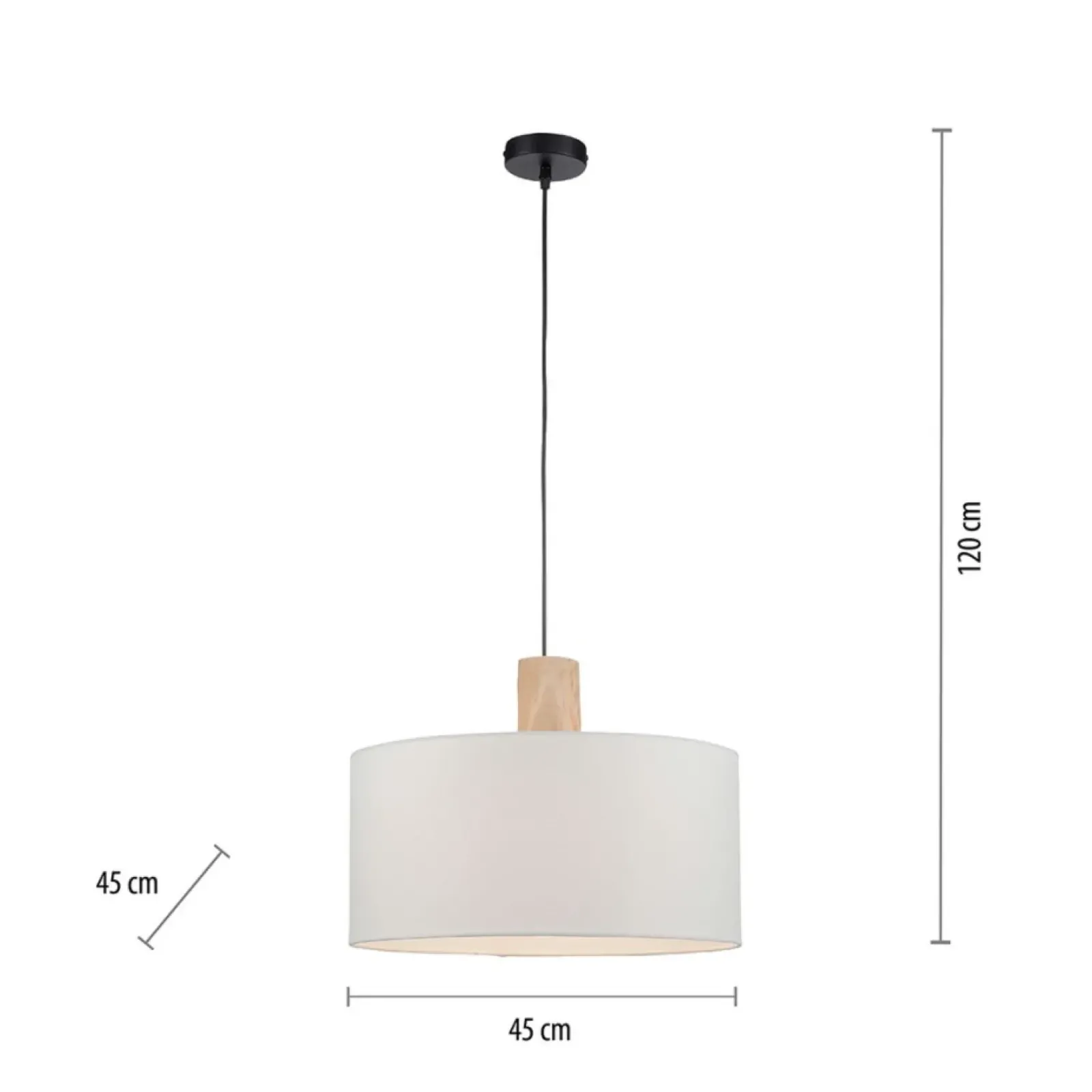 Sklep Kaja Lampa wisząca - połączenie drewna i abażura 15112-16 z serii LINEN biały Clearance