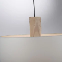 Sklep Kaja Lampa wisząca - połączenie drewna i abażura 15112-16 z serii LINEN biały Clearance