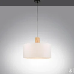 Sklep Kaja Lampa wisząca - połączenie drewna i abażura 15112-16 z serii LINEN biały Clearance