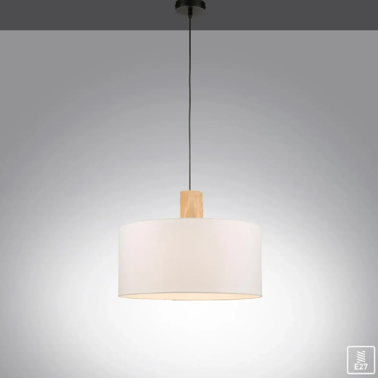 Sklep Kaja Lampa wisząca - połączenie drewna i abażura 15112-16 z serii LINEN biały Clearance