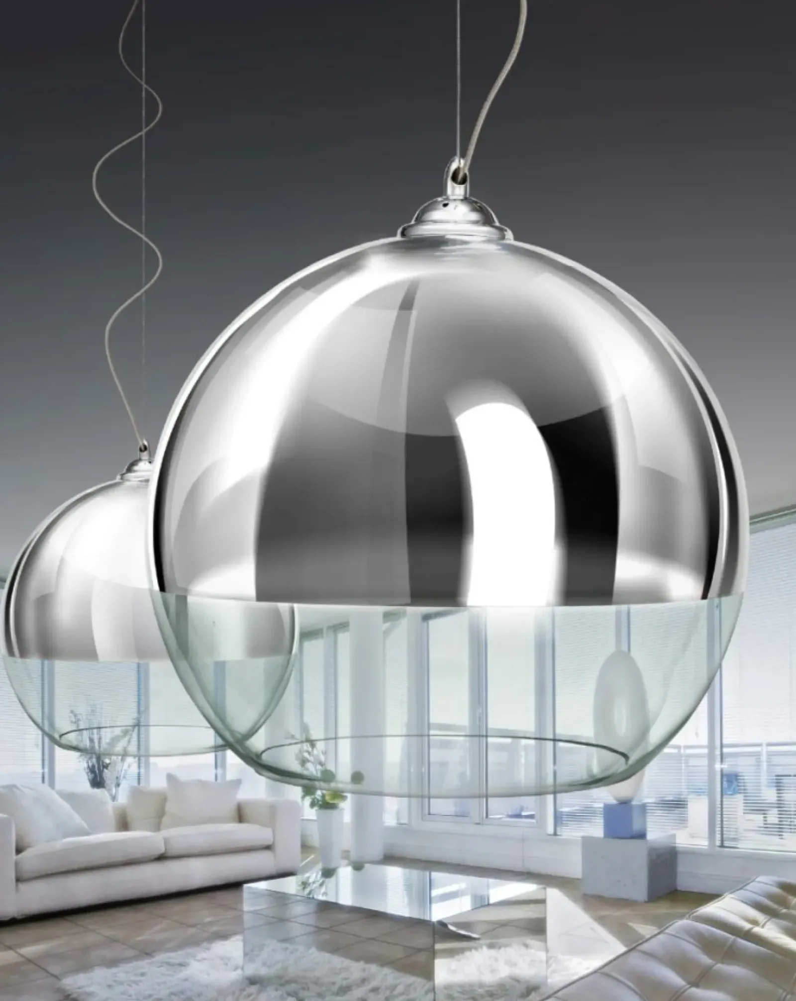 Sklep Kaja Lampa wisząca AZ0732 - Silver ball 35 - AZZARDO chrom New