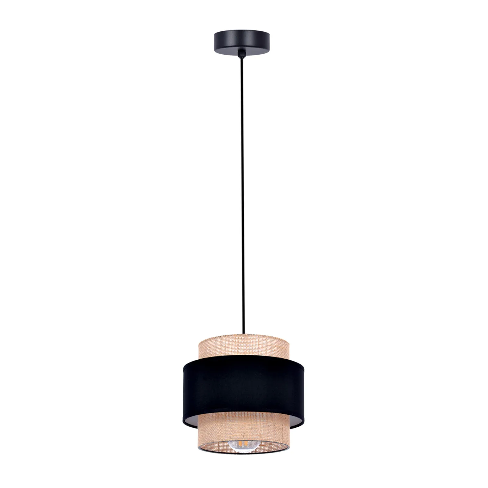 Sklep Kaja Lampa wisząca boho z podwójnym abażurem K-5230 z serii GATO | Kaja* Żyrandole Z Abażurem|Żyrandole Z Abażurami
