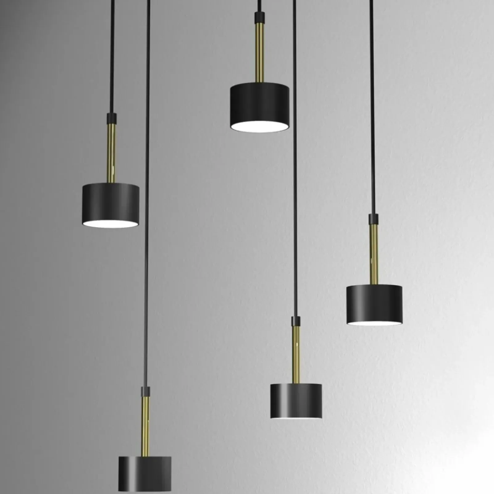 Sklep Kaja Lampa wisząca, czarno-złota, na pięć żarówek MLP7763 z serii ARENA | Kaja Oświet Outlet
