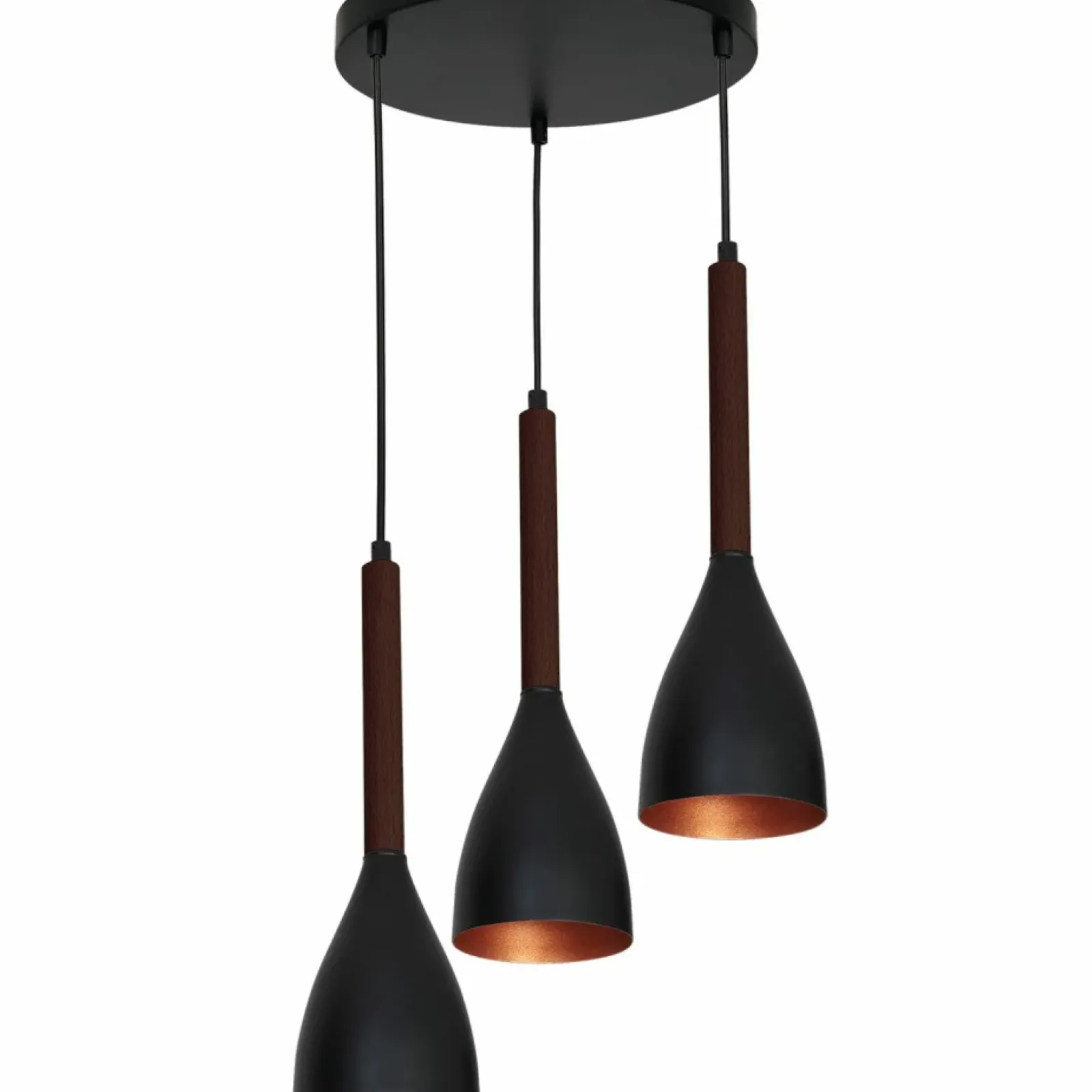 Sklep Kaja Lampa wisząca czarno-złota, z ciemnym drewnem LX 9017 z serii MUZA Hot