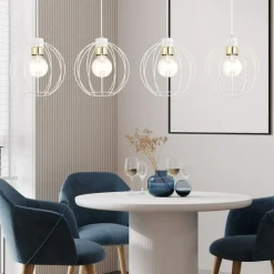 Sklep Kaja Lampa wisząca do nowoczesnego wnętrza - biały drut 1223/4 z serii GINO Clearance