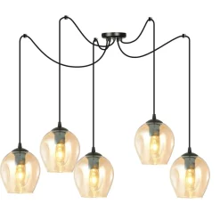 Sklep Kaja Lampa wisząca do podwieszania, bursztynowe klosze 758/5 LEVEL | Kaja Outlet