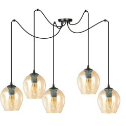 Sklep Kaja Lampa wisząca do podwieszania, bursztynowe klosze 758/5 LEVEL | Kaja Outlet