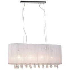 Sklep Kaja Lampa wisząca do salonu glamour MDM1870-4 WH ISLA | Kaja Oświetlenie* Żyrandole Z Abażurem