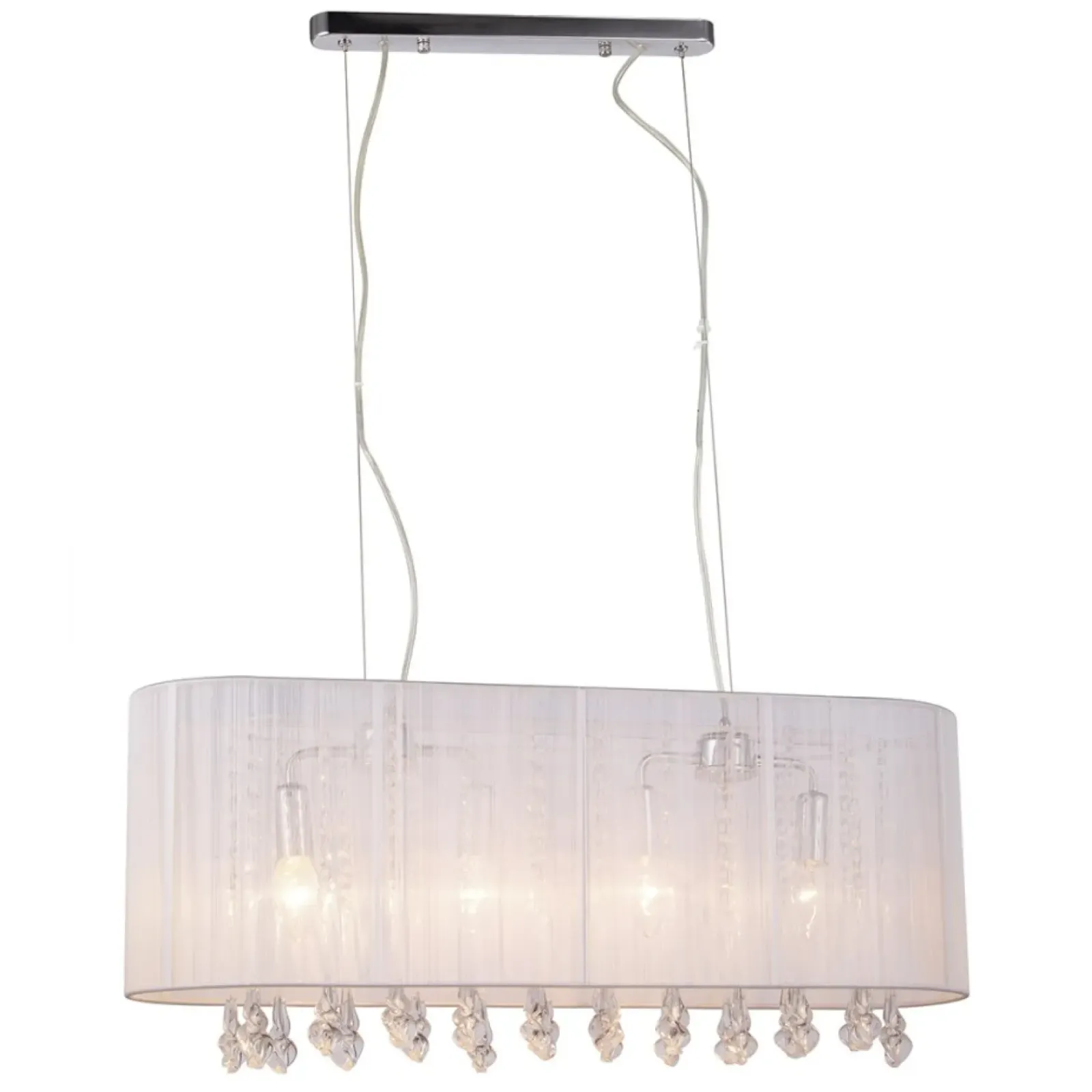 Sklep Kaja Lampa wisząca do salonu glamour MDM1870-4 WH ISLA | Kaja Oświetlenie* Żyrandole Z Abażurem
