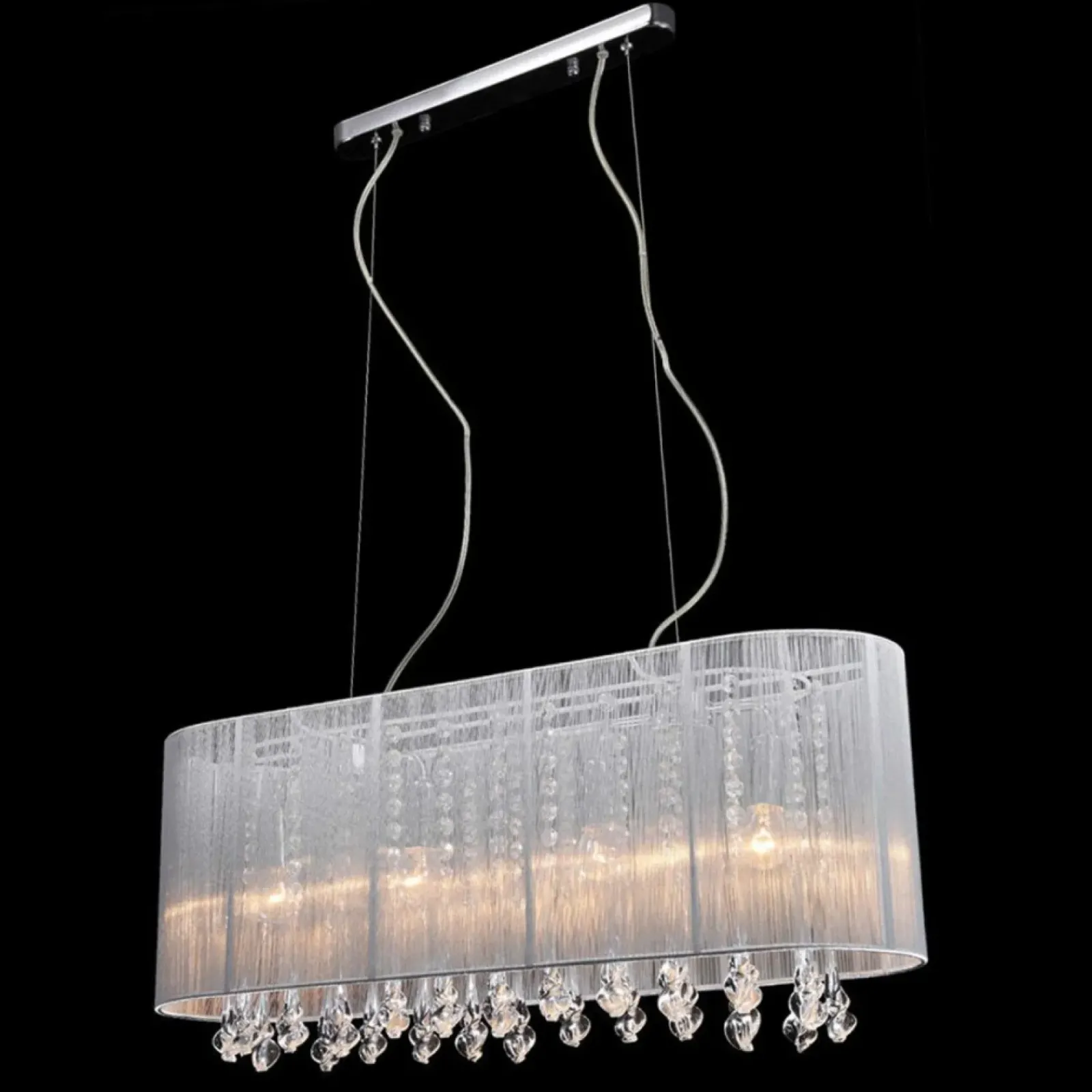 Sklep Kaja Lampa wisząca do salonu glamour MDM1870-4 WH ISLA | Kaja Oświetlenie* Żyrandole Z Abażurem