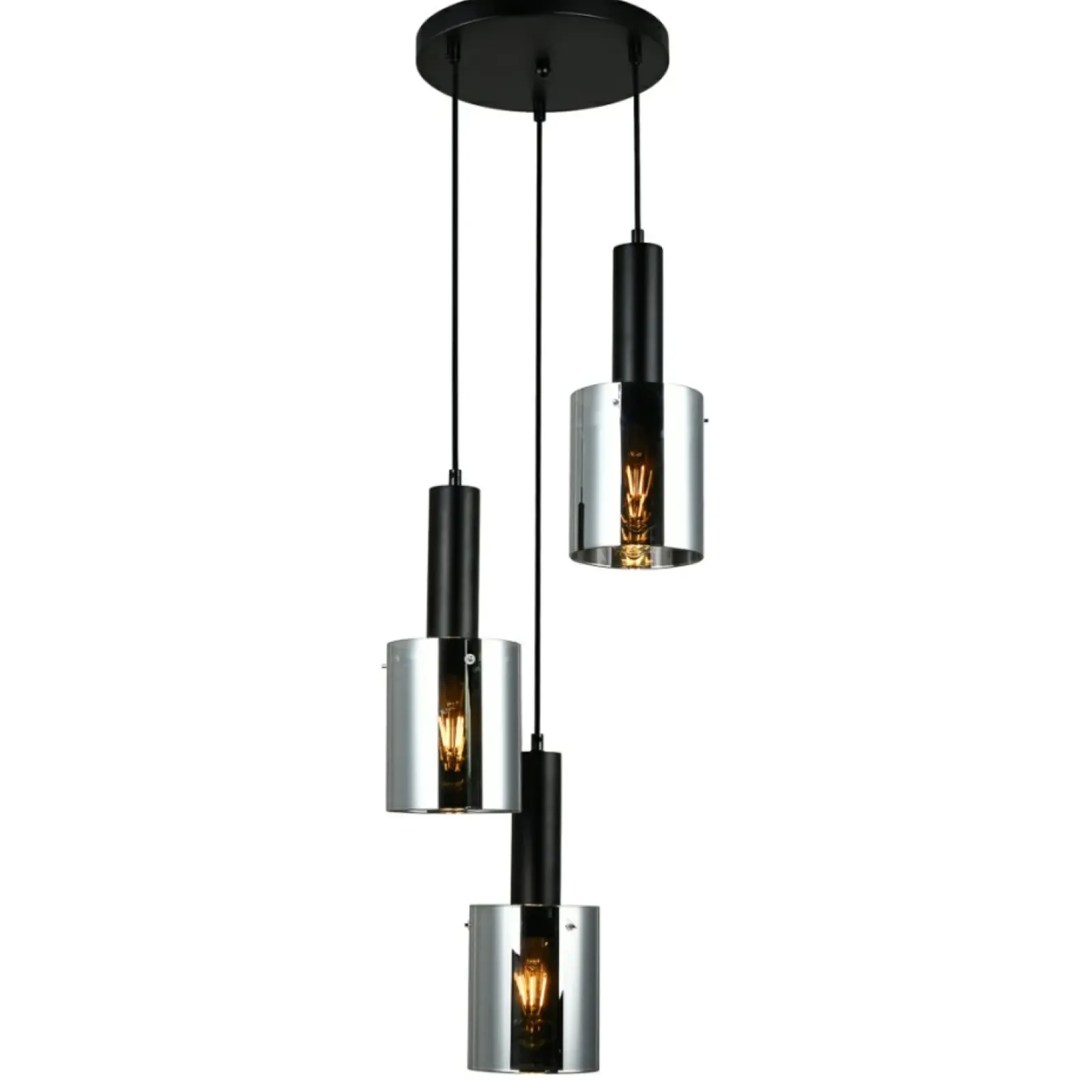 Sklep Kaja Lampa wisząca do salonu PND-5581-3A-BK+SG SARDO | Kaja Oświetlenie Shop