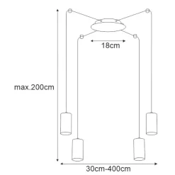 Sklep Kaja Lampa wisząca do samodzielnego ustawienia K-4897 PUERTO | Kaja czarny New