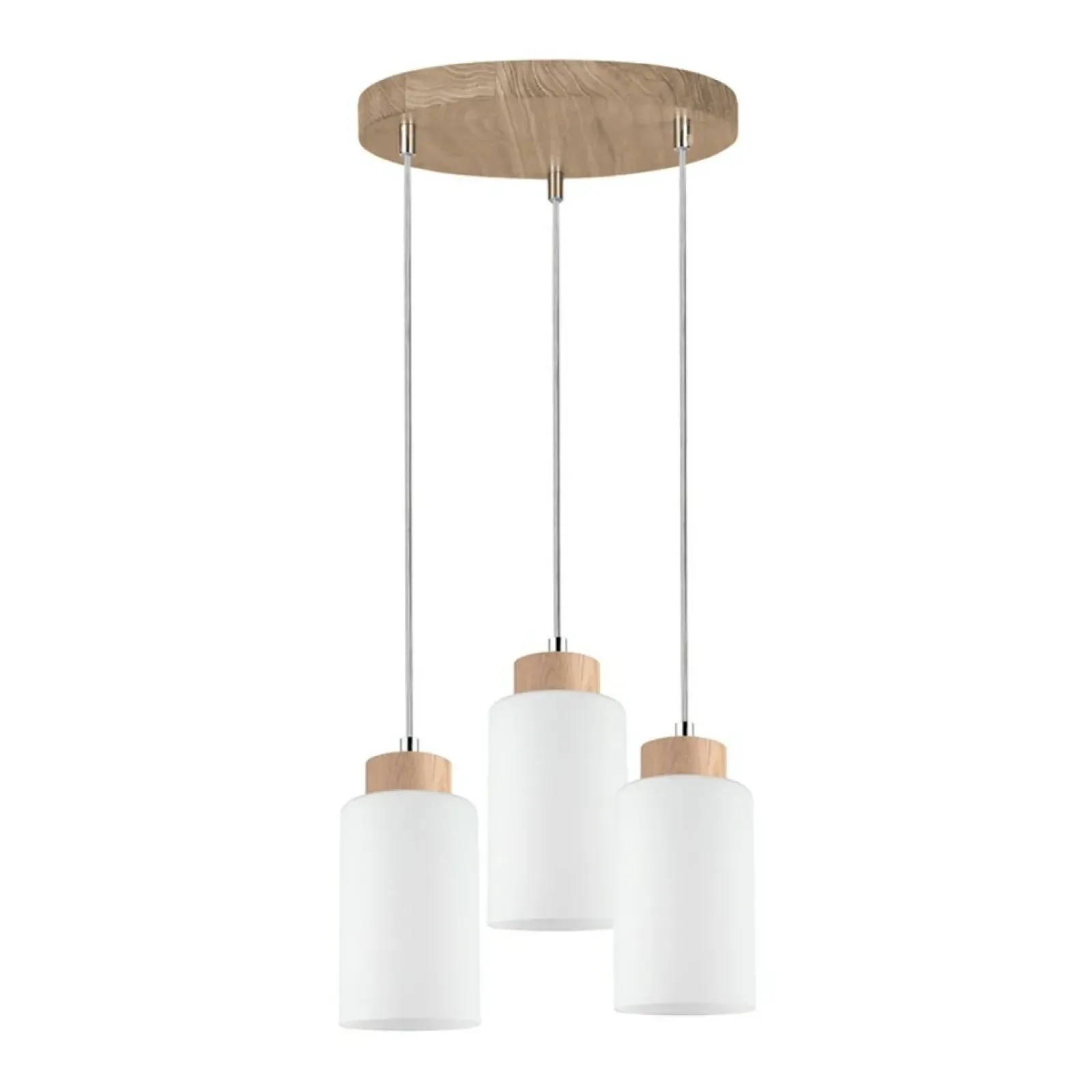 Sklep Kaja Lampa wisząca drewniana tarcza z białymi zwisami 1720574 BOSCO | Kaja Fashion