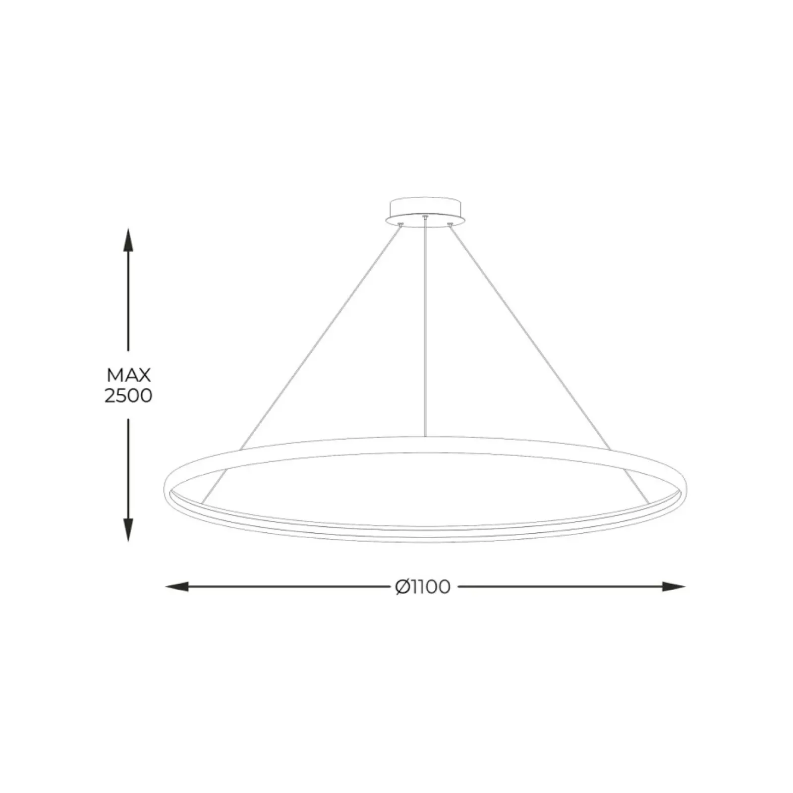 Sklep Kaja Lampa wisząca, duża obręcz LED LA0717/1 - WH CIRCLE | Kaja Flash Sale