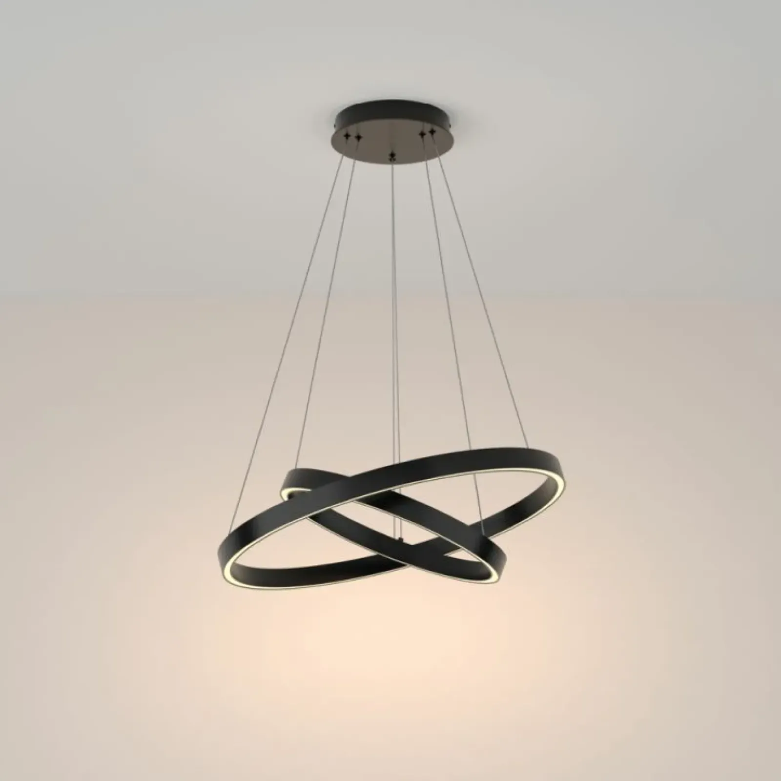 Sklep Kaja Lampa wisząca, dwa połączone okręgi MOD058PL-L55B3K z serii RIM | Kaja Store