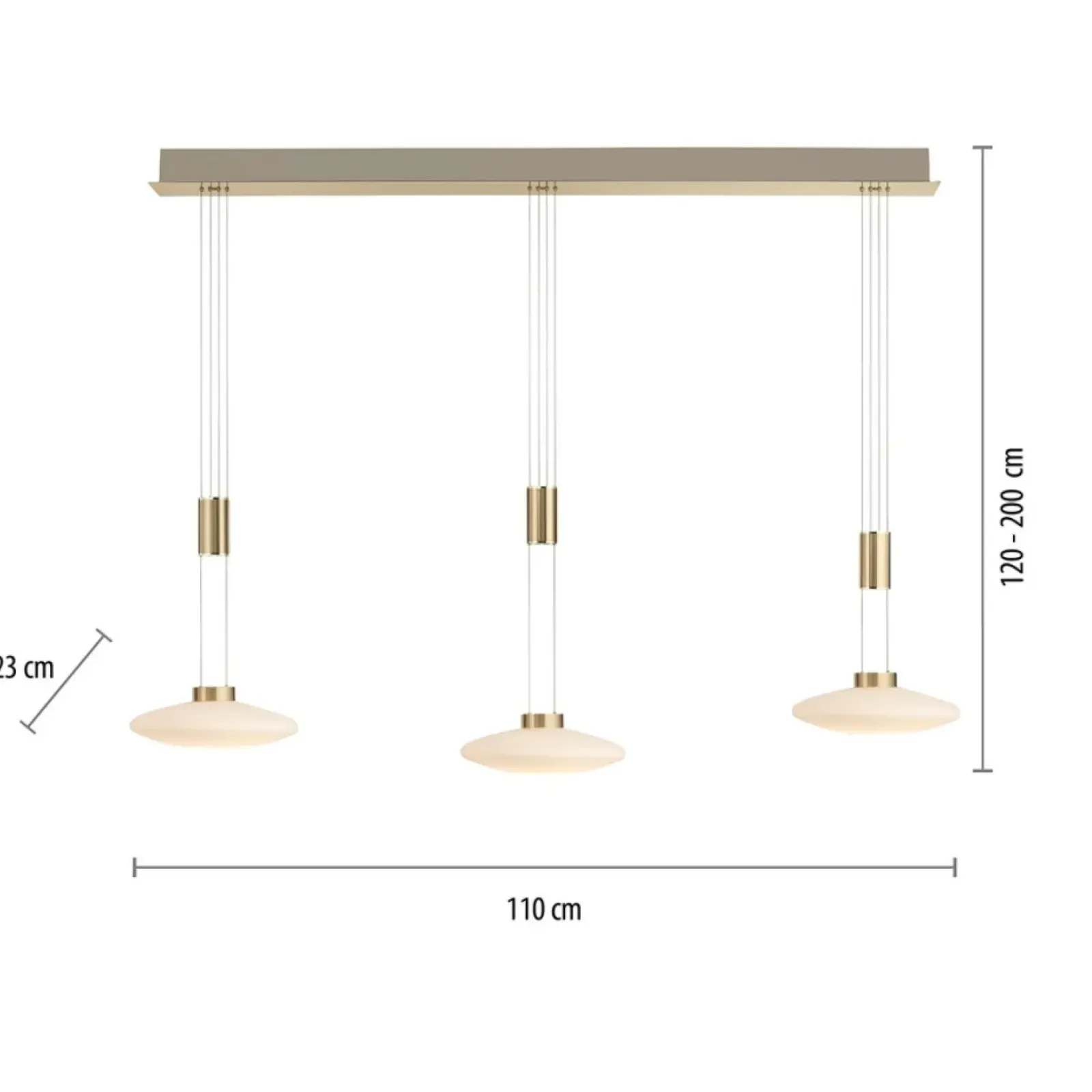 Sklep Kaja Lampa wisząca LED 3 źródła, barwa ciepła 2081-60 z serii LAUTADA mosiądz Cheap