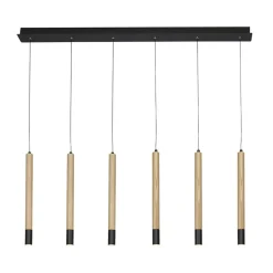 Sklep Kaja Lampa wisząca LED drewniane tuby AZ3340 IZOLDA | Kaja Oświetlenie czarny Outlet