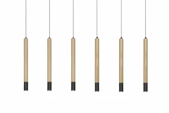 Sklep Kaja Lampa wisząca LED drewniane tuby AZ3340 IZOLDA | Kaja Oświetlenie czarny Outlet