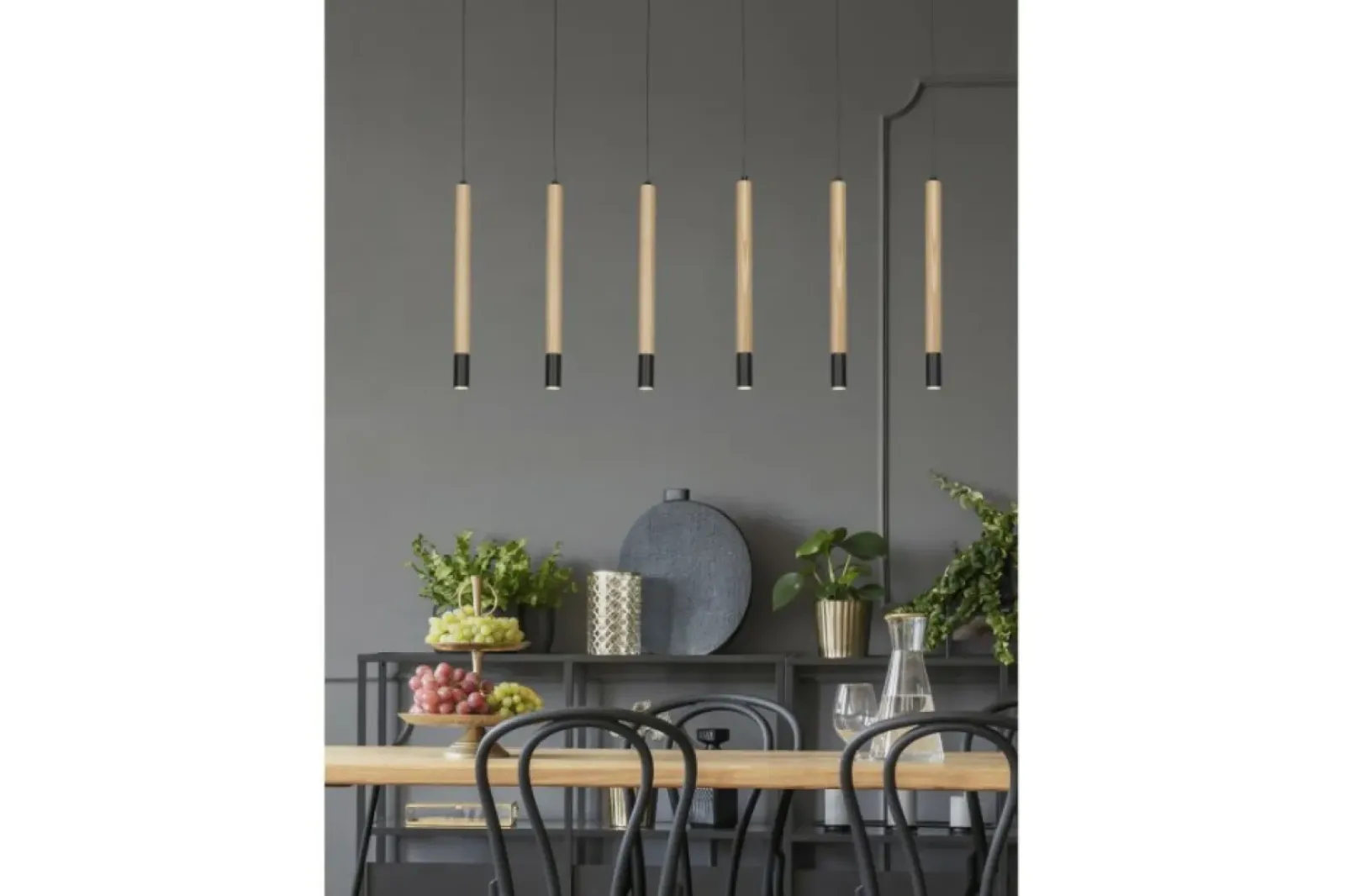 Sklep Kaja Lampa wisząca LED drewniane tuby AZ3340 IZOLDA | Kaja Oświetlenie czarny Outlet