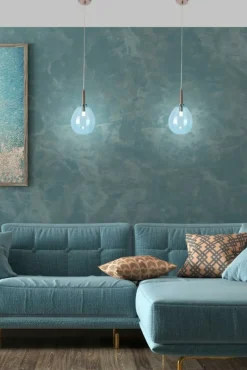 Sklep Kaja Lampa wisząca LED niebieski klosz LEDEA 50133210 LUKKA | Kaja Best