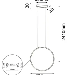 Sklep Kaja Lampa wisząca LED, pionowa obręcz ⌀87cm 3000K ANT 5310 AGARO | Kaja Store