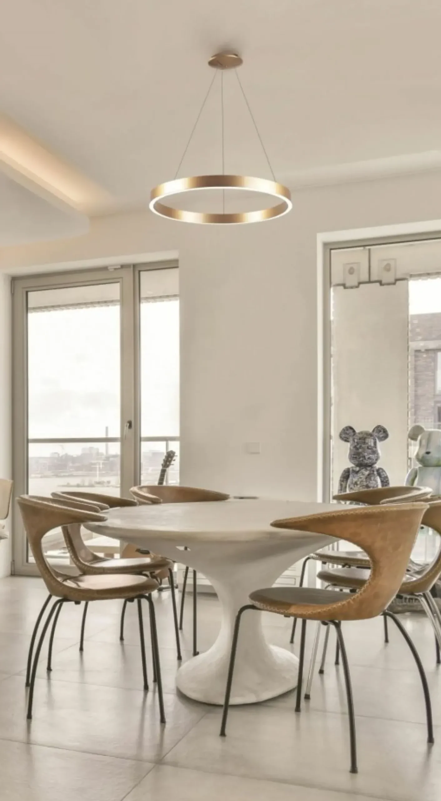 Sklep Kaja Lampa wisząca LED, złota obręcz ⌀60cm z pilotem AZ5045 MARCO | Kaja Clearance