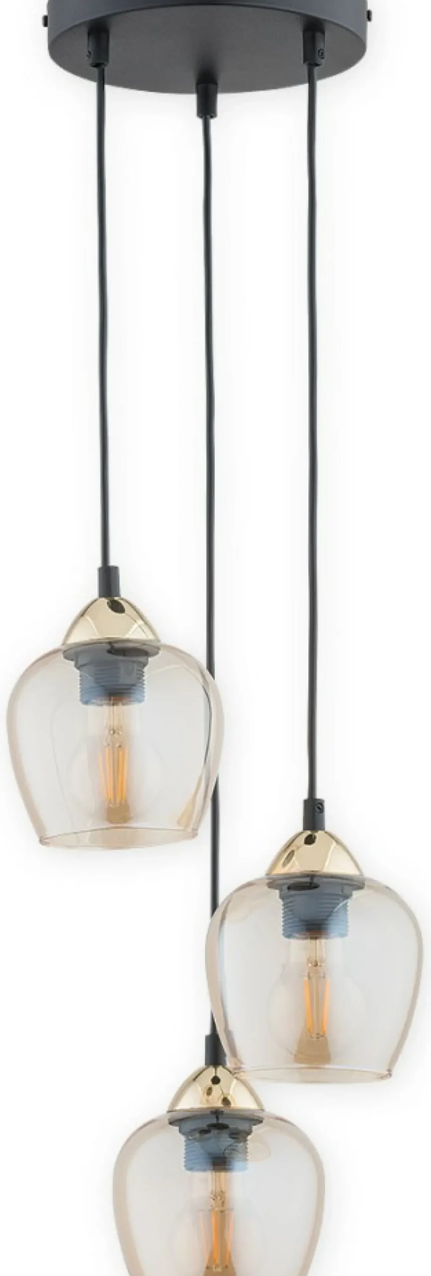 Sklep Kaja Lampa wisząca modern glamour O2993 W3 CZA ZL MARGO | Kaja Oświetlenie Shop