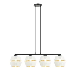 Sklep Kaja Lampa wisząca na czarnej podstawie, biało-złota 1184/4 z serii MALIA* Żyrandole Z Abażurem