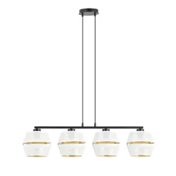 Sklep Kaja Lampa wisząca na czarnej podstawie, biało-złota 1184/4 z serii MALIA* Żyrandole Z Abażurem
