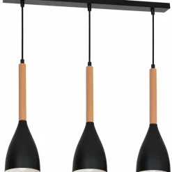 Sklep Kaja Lampa wisząca na listwie, trzy klosze, z drewnem LX 9739 z serii MUZA Cheap