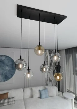 Sklep Kaja Lampa wisząca na listwie z kolorowymi kloszami 714/6M1 | Kaja Shop