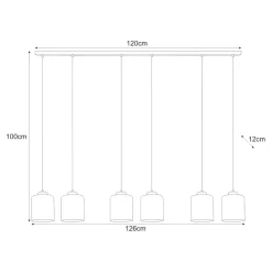 Sklep Kaja Lampa wisząca na listwie, z sześcioma kloszami K-5572 z serii SORO Outlet