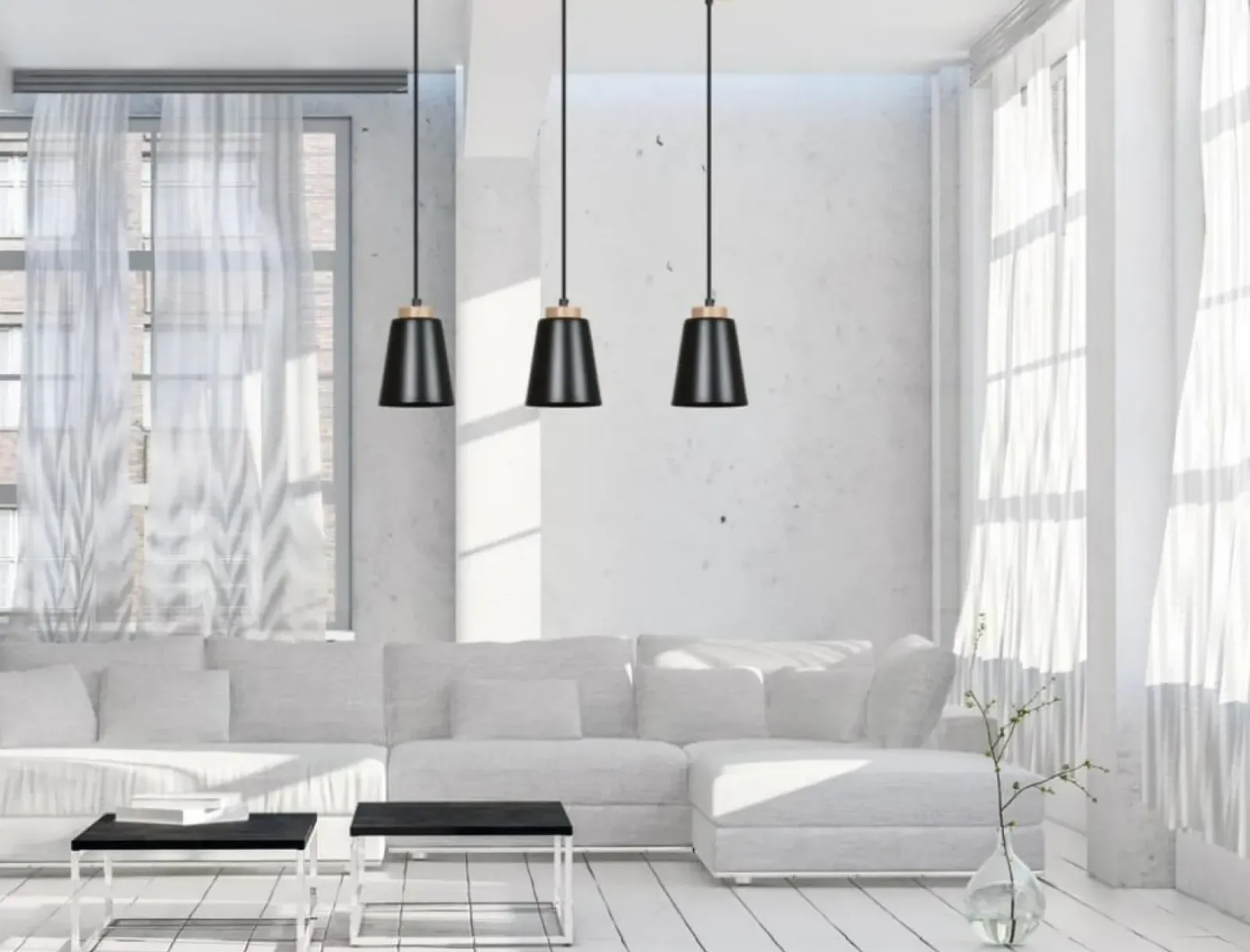Sklep Kaja Lampa wisząca na listwie z drewnianymi detalami 442/3 | Kaja Flash Sale