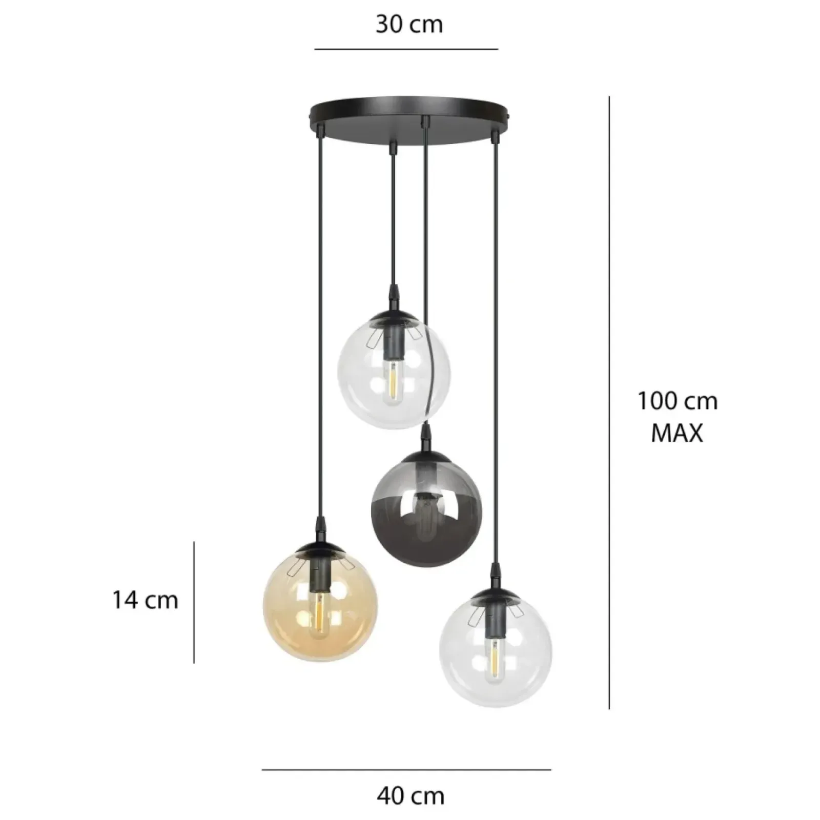 Sklep Kaja Lampa wisząca na okrągłej podsufitce 714/4PREM | Kaja Oświetlenie New