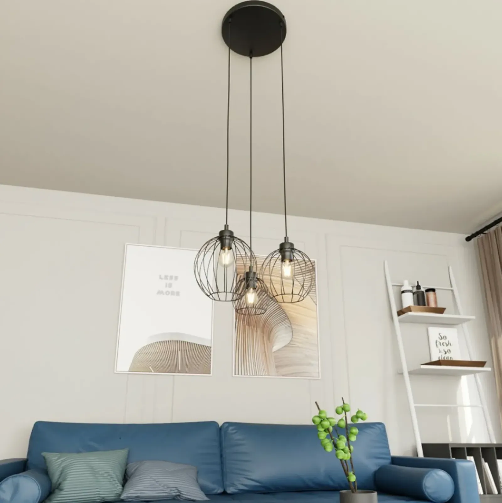 Sklep Kaja Lampa wisząca nad stół, okrągła podstawa 1369/3PREM z serii NANDO czarny Discount