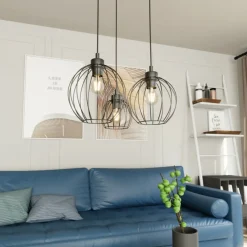 Sklep Kaja Lampa wisząca nad stół, okrągła podstawa 1369/3PREM z serii NANDO czarny Discount