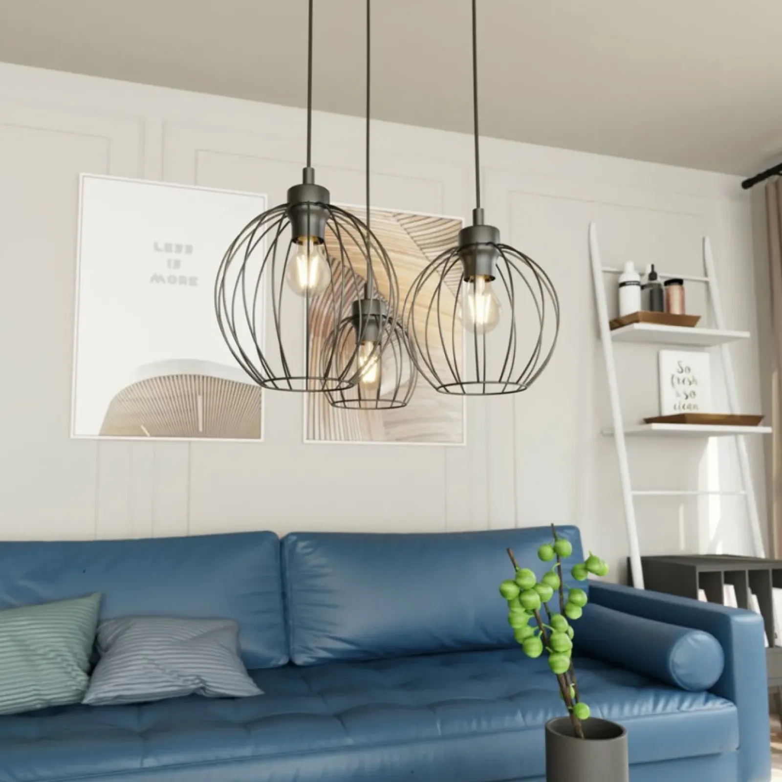 Sklep Kaja Lampa wisząca nad stół, okrągła podstawa 1369/3PREM z serii NANDO czarny Discount