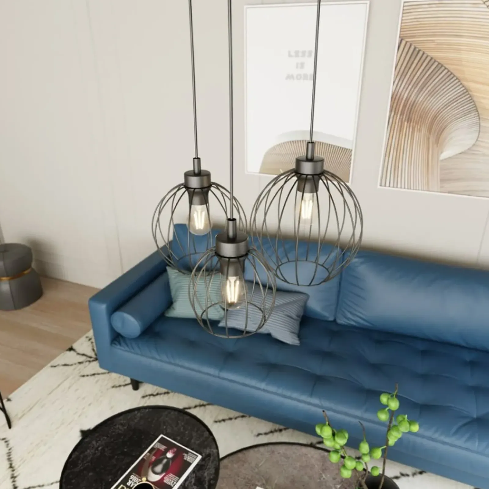 Sklep Kaja Lampa wisząca nad stół, okrągła podstawa 1369/3PREM z serii NANDO czarny Discount
