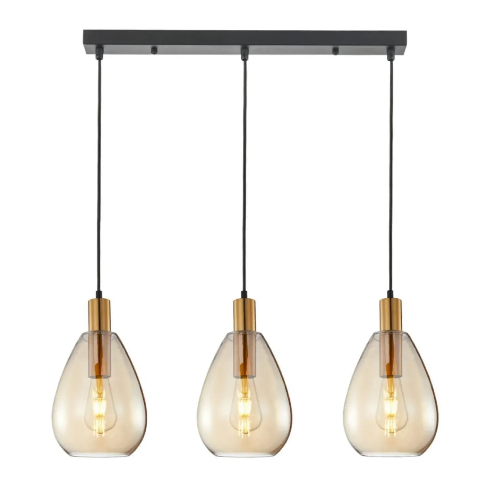 Sklep Kaja Lampa wisząca nad stół, z kloszami PND-27812-3-BRO-AMB z serii ZULO Flash Sale
