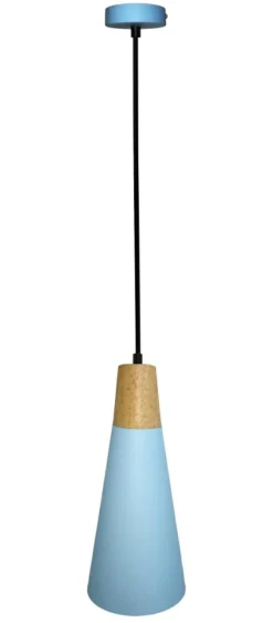 Sklep Kaja Lampa wisząca niebieska z drewnem LEDEA 50101258 FARO | Kaja New