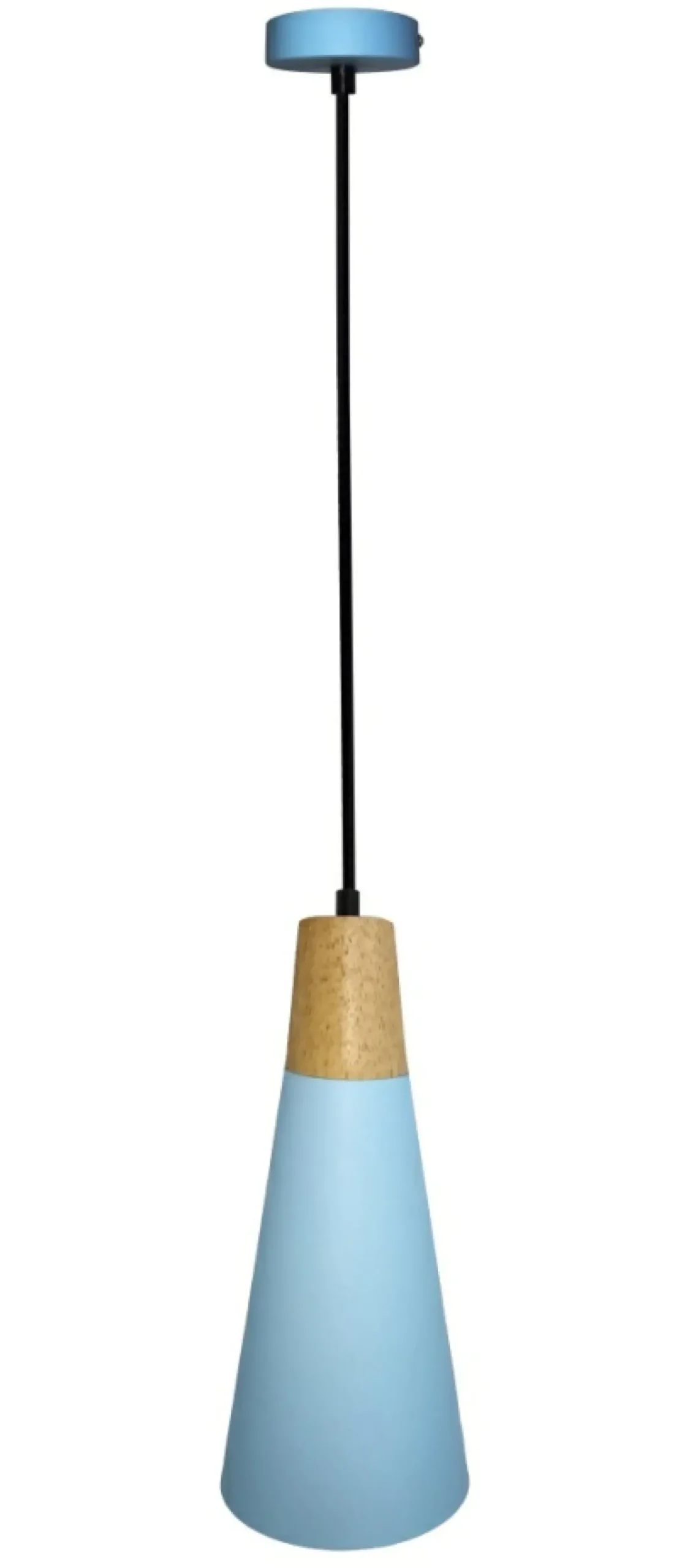 Sklep Kaja Lampa wisząca niebieska z drewnem LEDEA 50101258 FARO | Kaja New