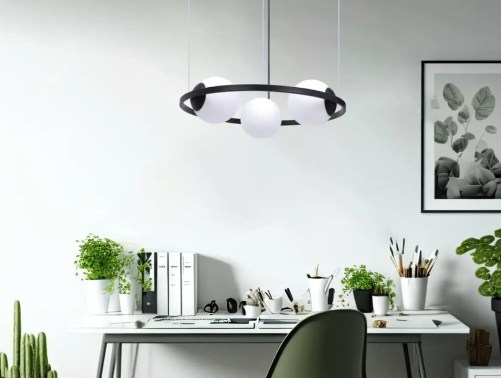 Sklep Kaja Lampa wisząca poziomy okrąg z białymi kloszami 5004 z serii ORBIT Best Sale