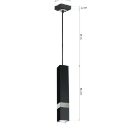 Sklep Kaja Lampa wisząca punktowa, czarno-srebrna MLP6287 z serii VIDAR | Kaja Oświetlenie Clearance