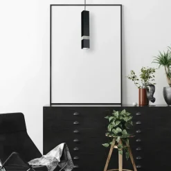 Sklep Kaja Lampa wisząca punktowa, czarno-srebrna MLP6287 z serii VIDAR | Kaja Oświetlenie Clearance