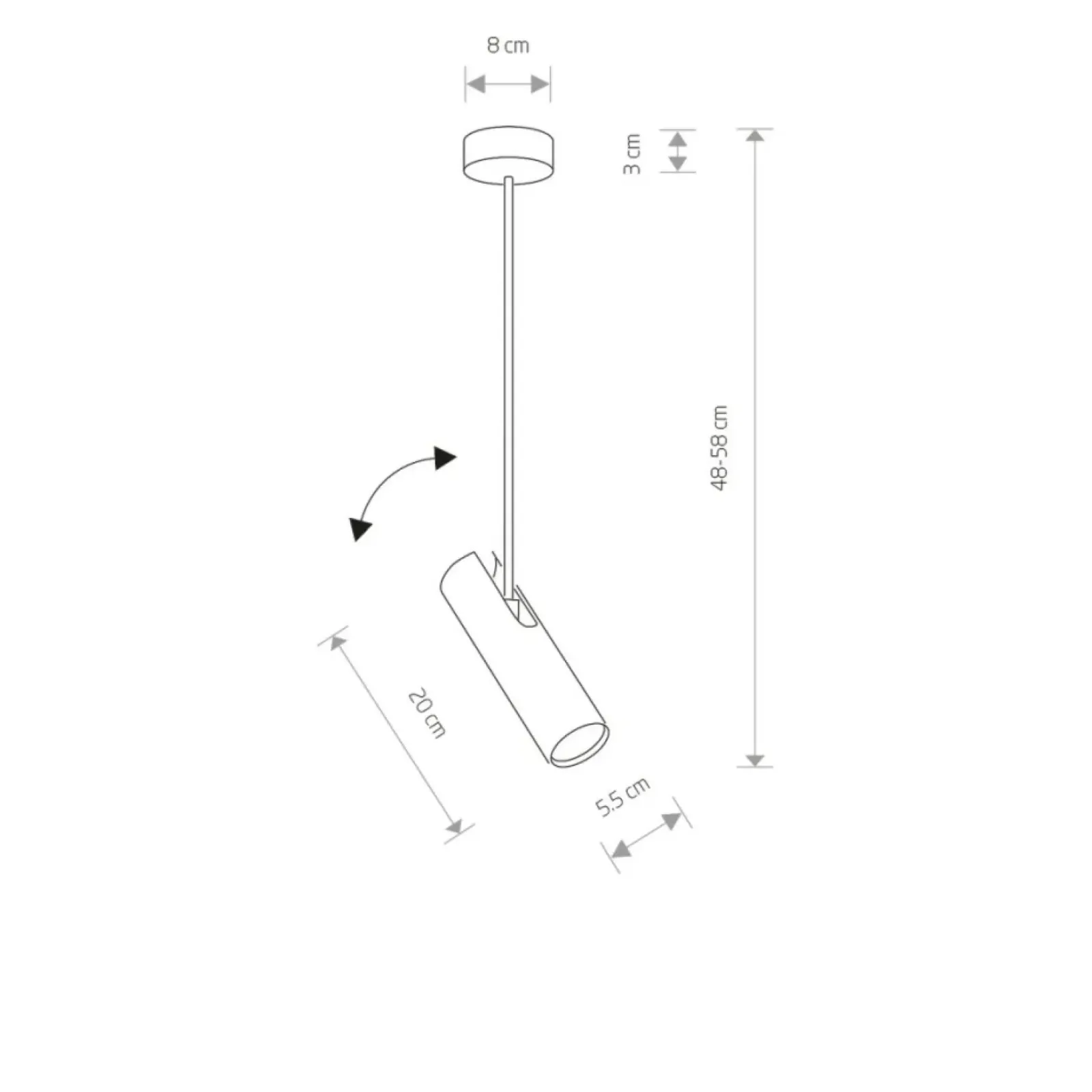 Sklep Kaja Lampa wisząca ruchoma tuba na wysięgniku 6488 EYE SUPER | Kaja biały Store