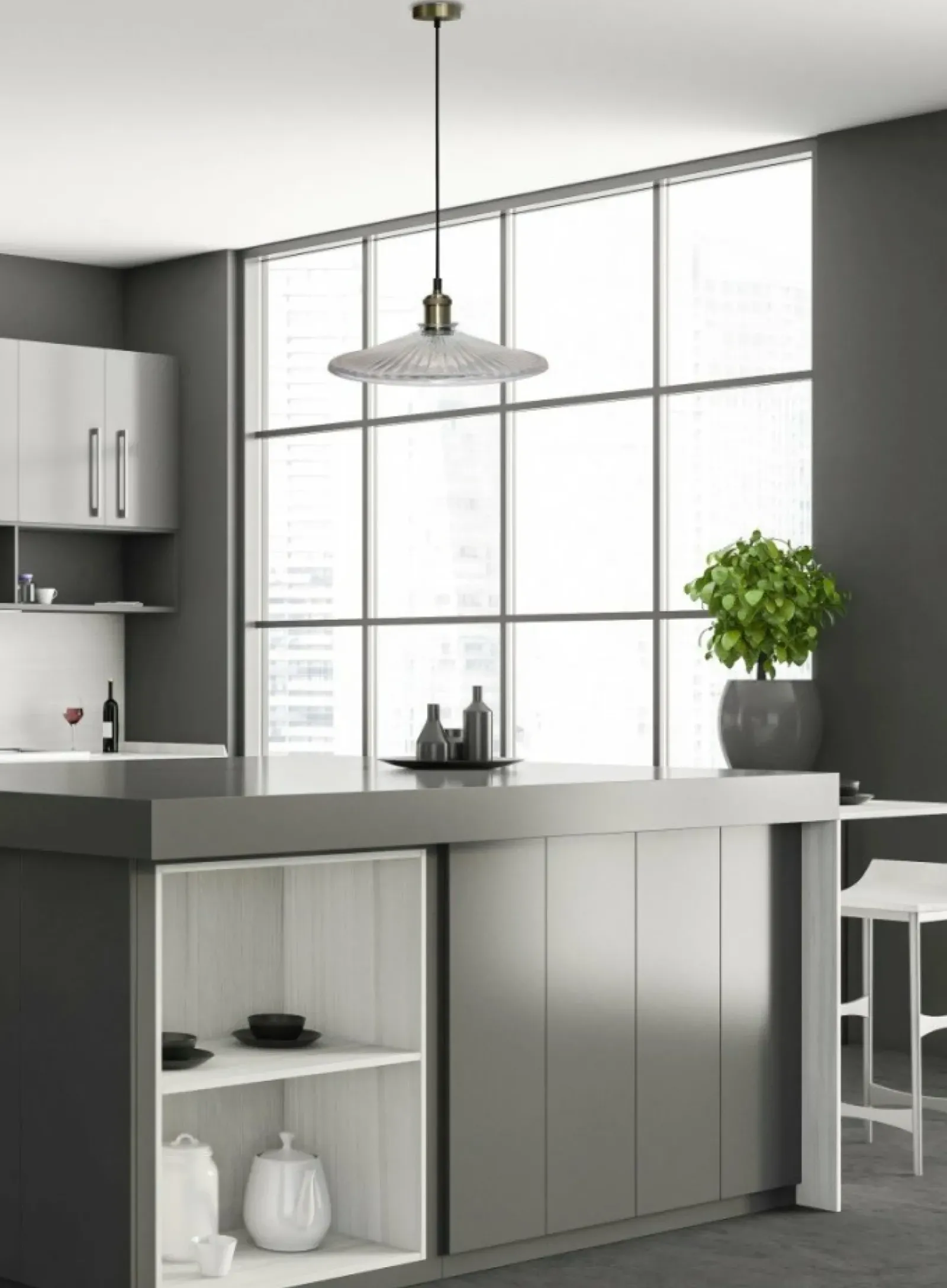 Sklep Kaja Lampa wisząca ryflowany klosz LEDEA 50101272 CHESTER | Kaja Cheap