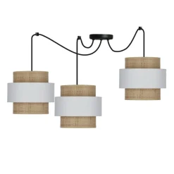 Sklep Kaja Lampa wisząca, trzy abażury w stylu boho 33-18229 z serii RATTAN Best
