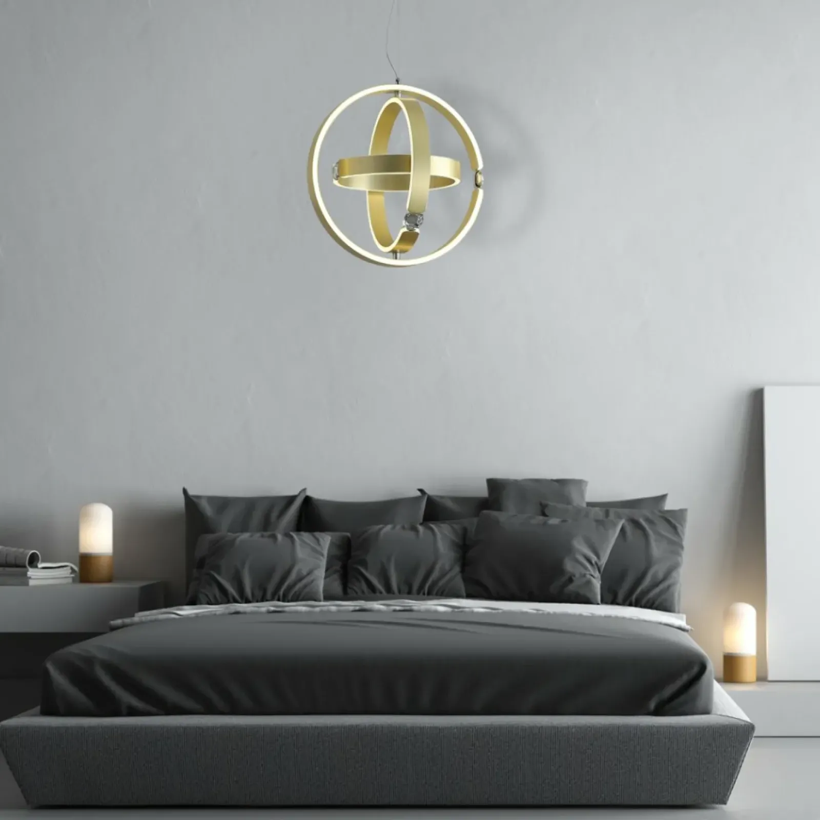 Sklep Kaja Lampa wisząca, trzy okręgi, zintegrowany LED ML6187 z serii SIRIUS | Kaja Oświet złoty Flash Sale